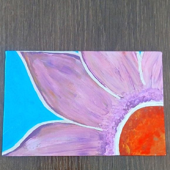 Vibrant Floral Art Canvas 4"x6" - Picture 1 of 2
